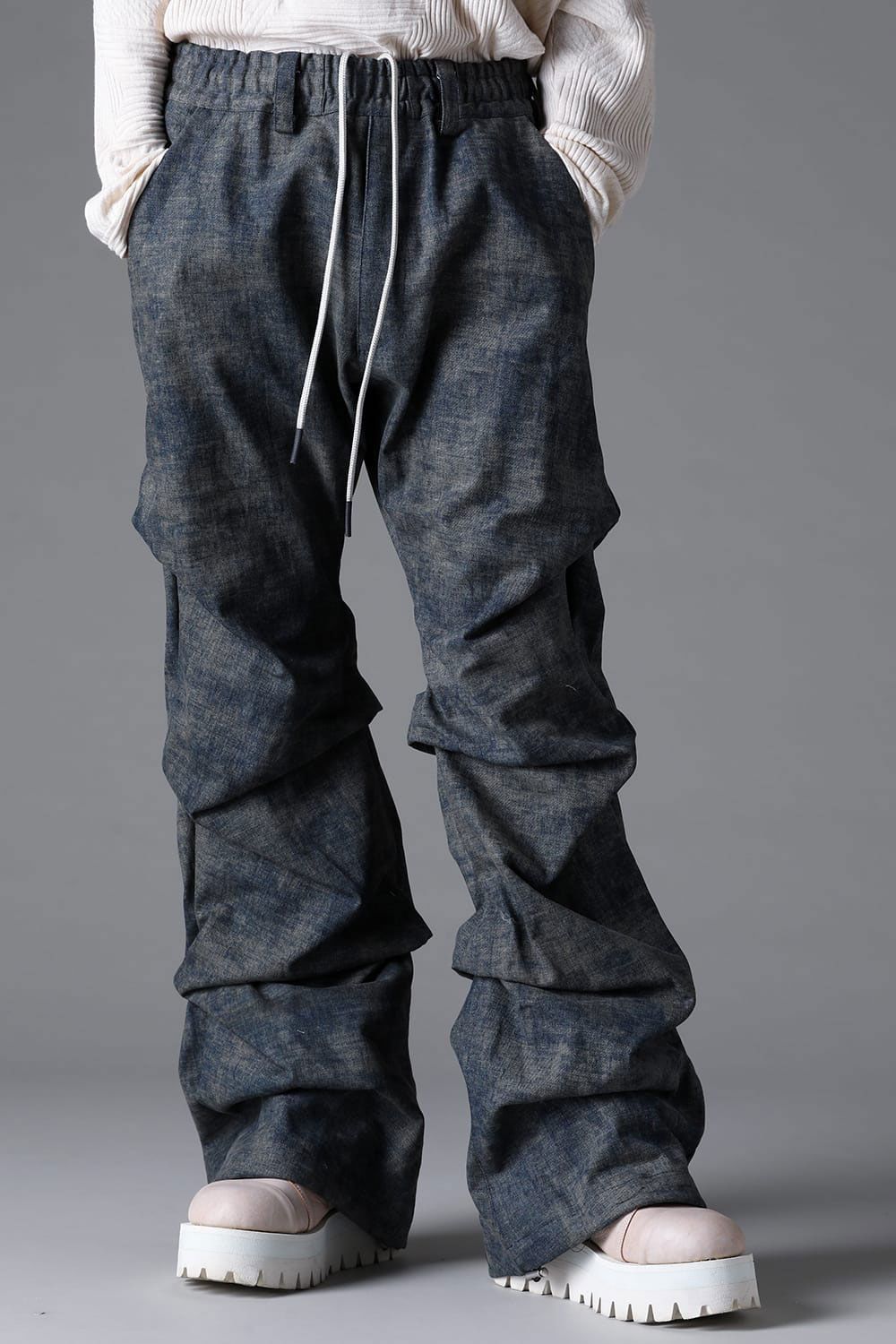 BLENDED SHADES DENIM TUCK BOOTS CUT PT / スチールブルー