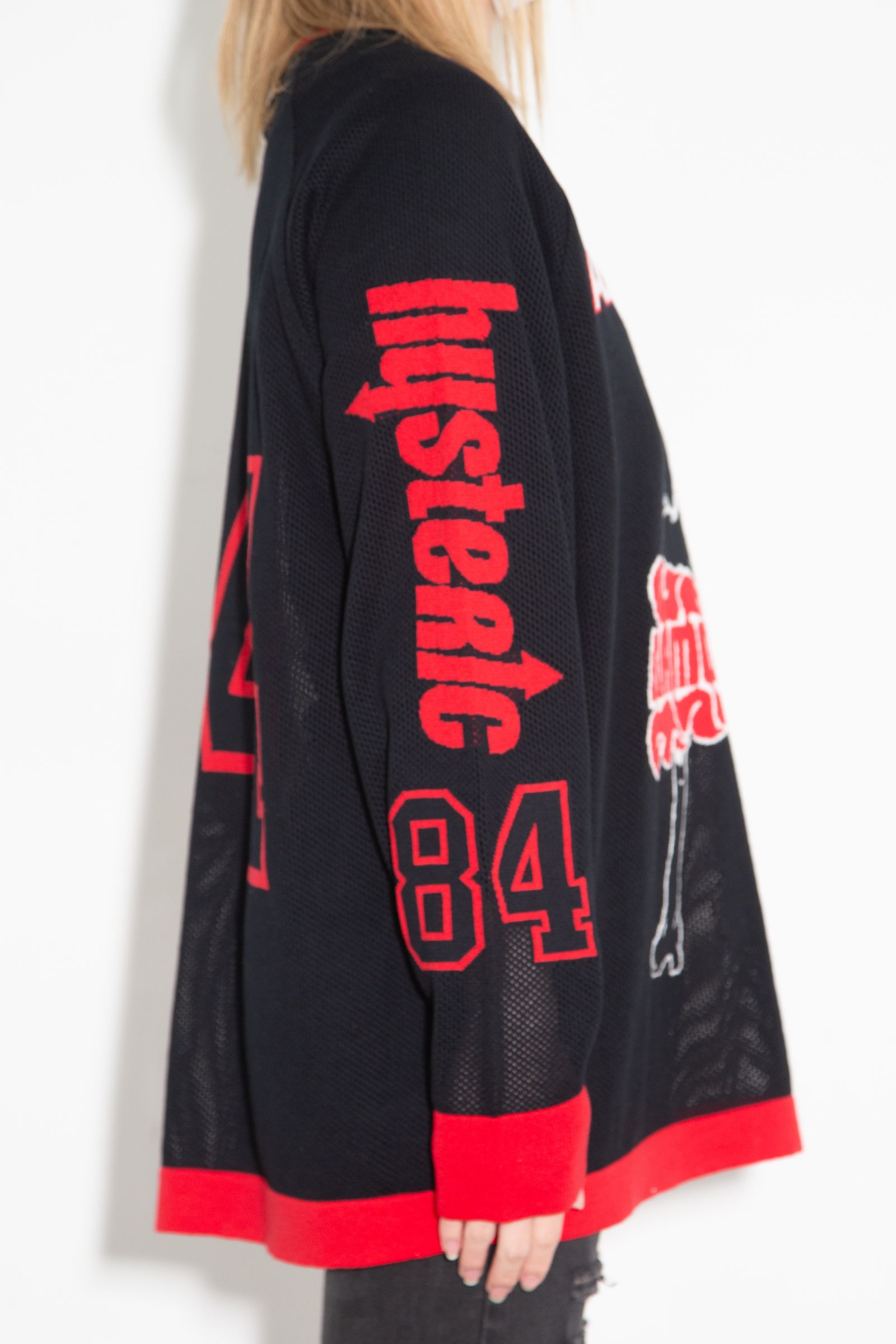 HYSTERIC84ジャカードメッシュ プルオーバー / ブラック