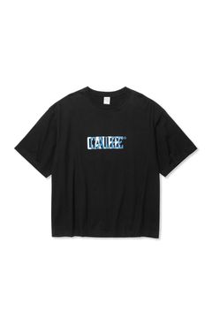 DROP SHOULDER CALEE BLUR LOGO TEE / ブラック