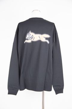 【ICECREAM】EMBROIDERED LOGO COTTON L/S T-SHIRT RUNNNING DOG / ブラック