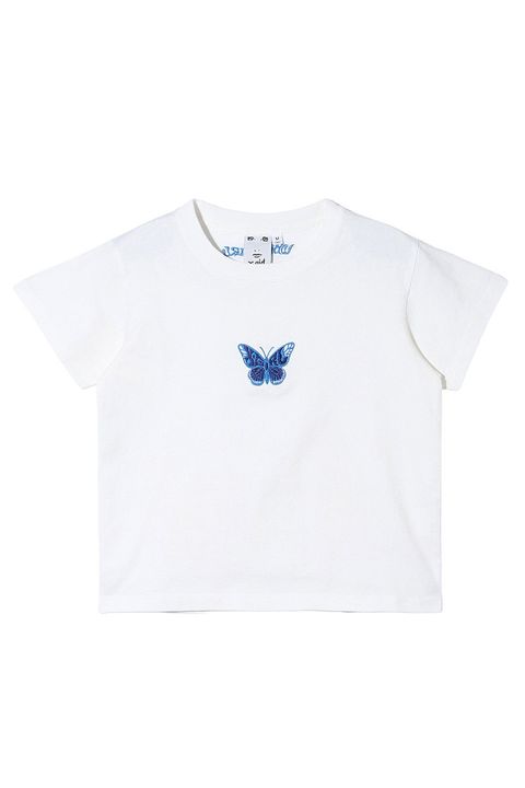 EMBROIDERED BUTTERFLY LOGO S/S BABY TEE / ホワイト
