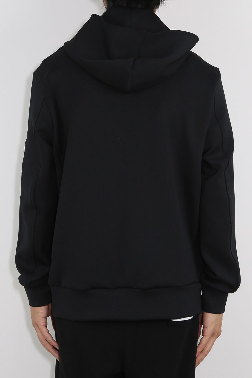 PE STRETCH SMOOTH ZIP UP HOODIE / ブラック