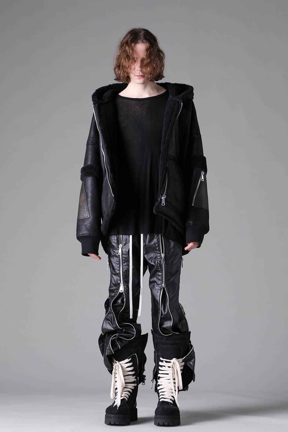 Faux Shearling Hoodie Blouson