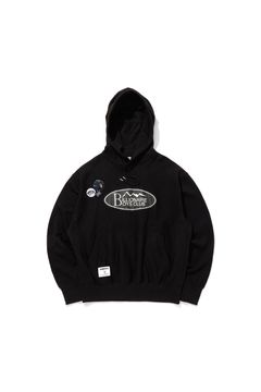[ラスト1点 サイズL] 【BILLIONAIRE BOYS CLUB】  BILLIONAIRE BOYS CLUB x MANASTASH_COTTON HOODIE_MOUNTAIN LOGO / ブラック