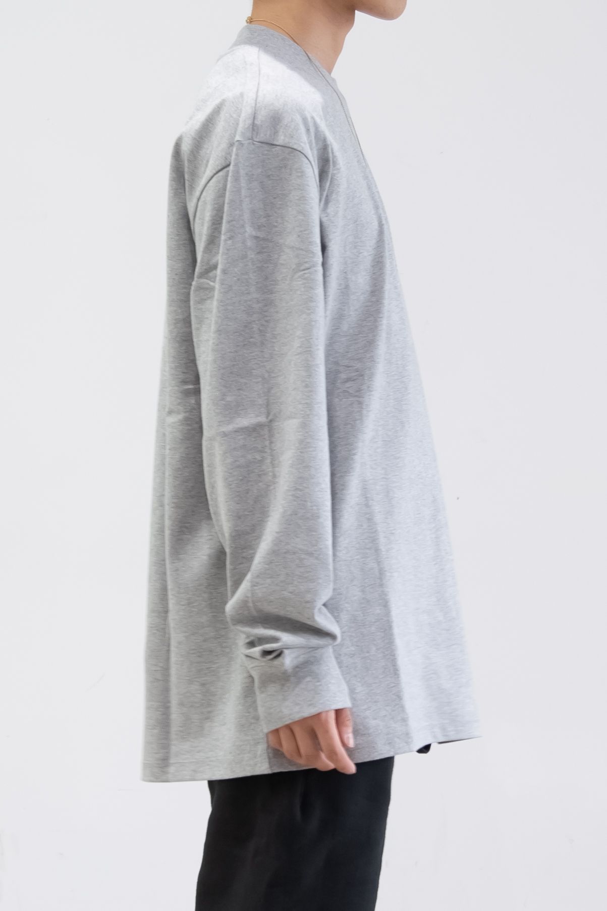 21FW 1POINT LOGO LS TEE / ヘザーオートミール