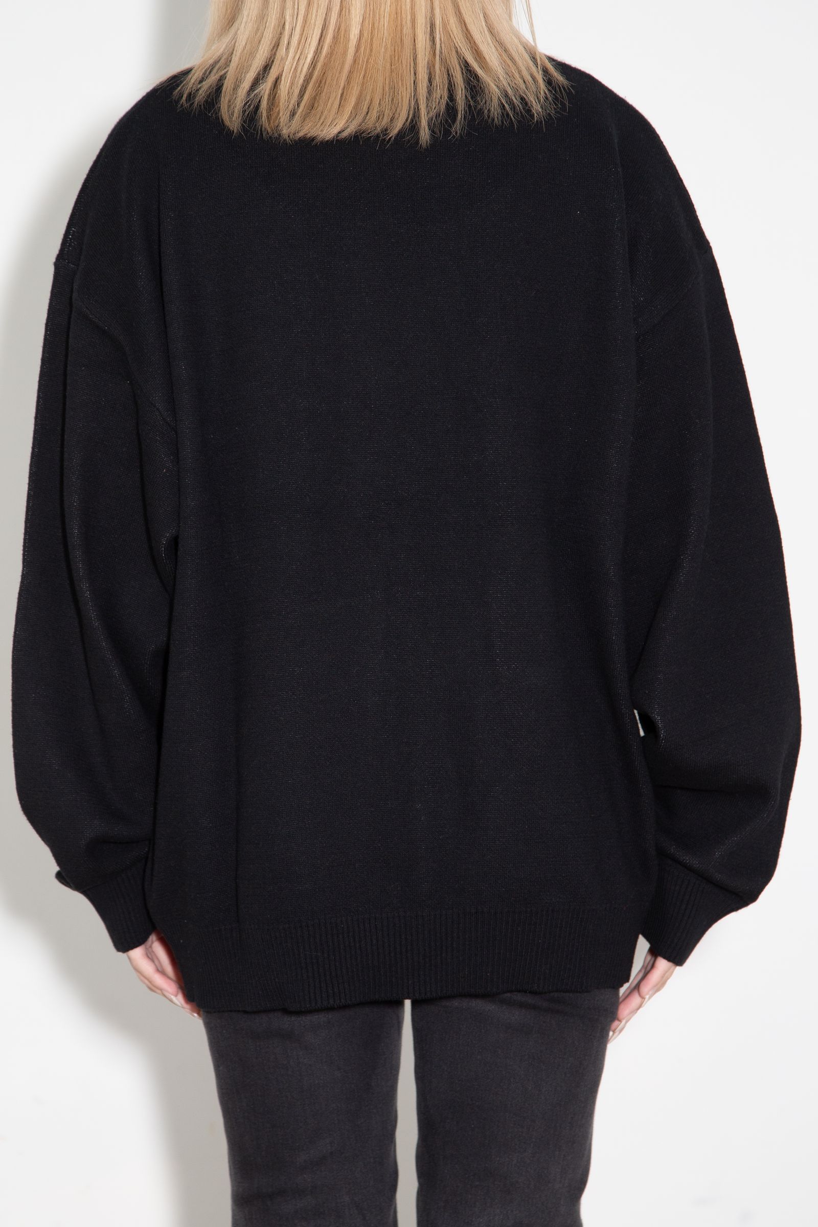 GIRL POWER LOGO JACQUARD KNIT TOP / ブラック