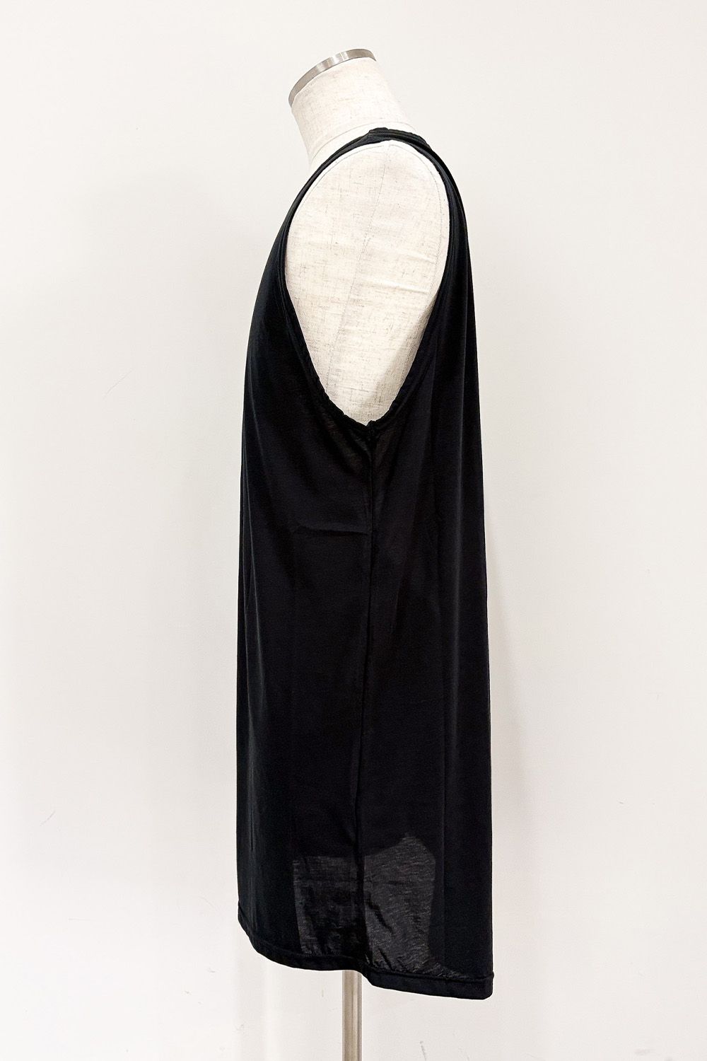 ロングタンクトップ / LONG TANK TOP / ブラック / ag-6083-3