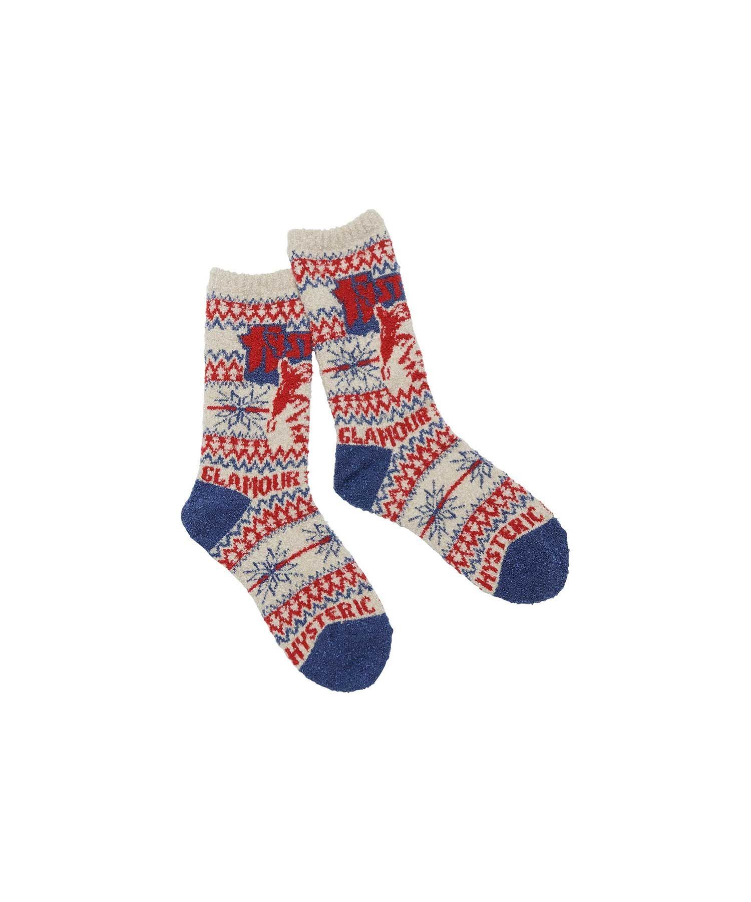 SEE NO EVIL ノルディック柄ソックス