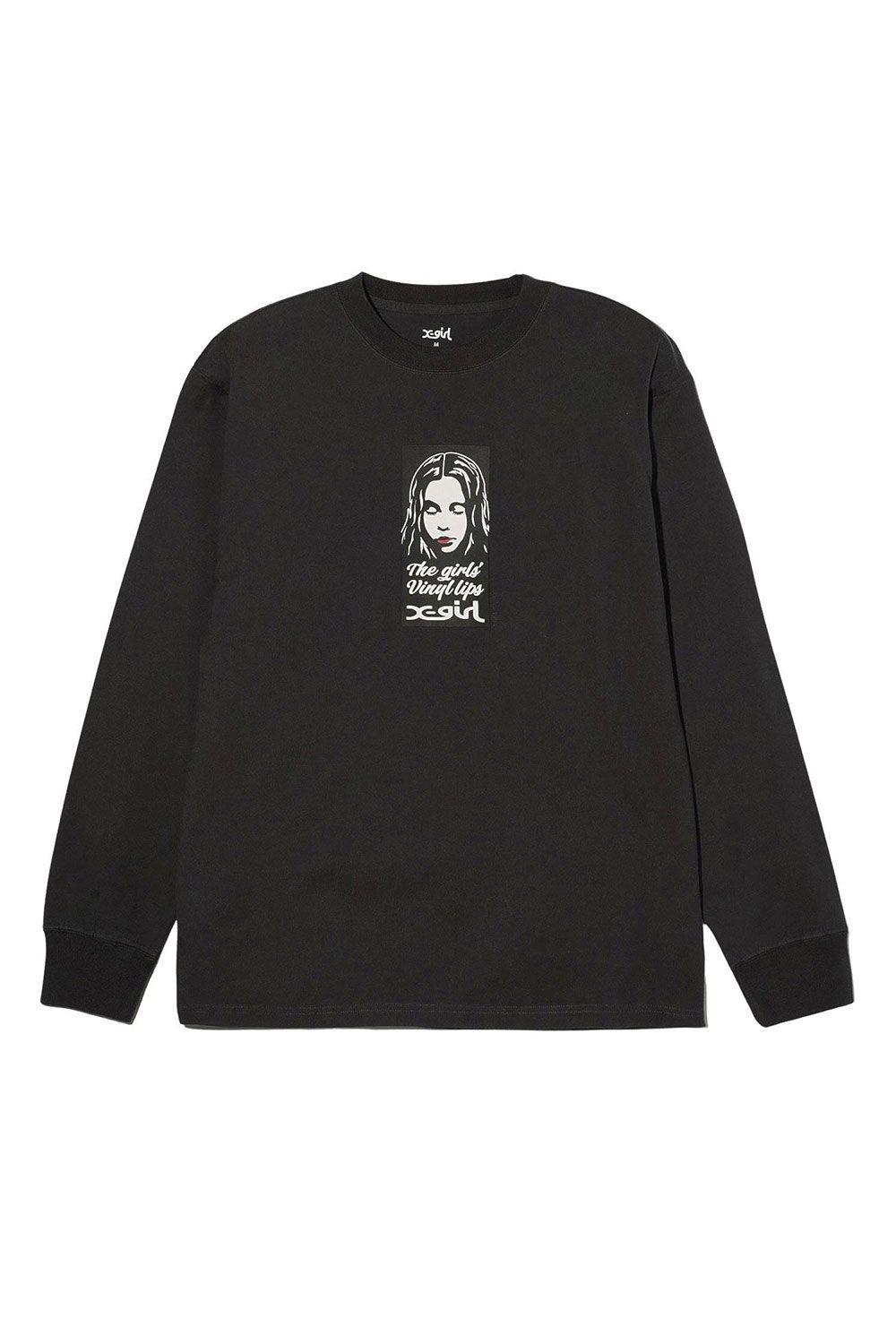 [ラスト1点 サイズS] VINYL LIP FACE L/S TEE / チャコール