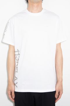 ラインストーンサイドロゴ半袖Tシャツ / ホワイト