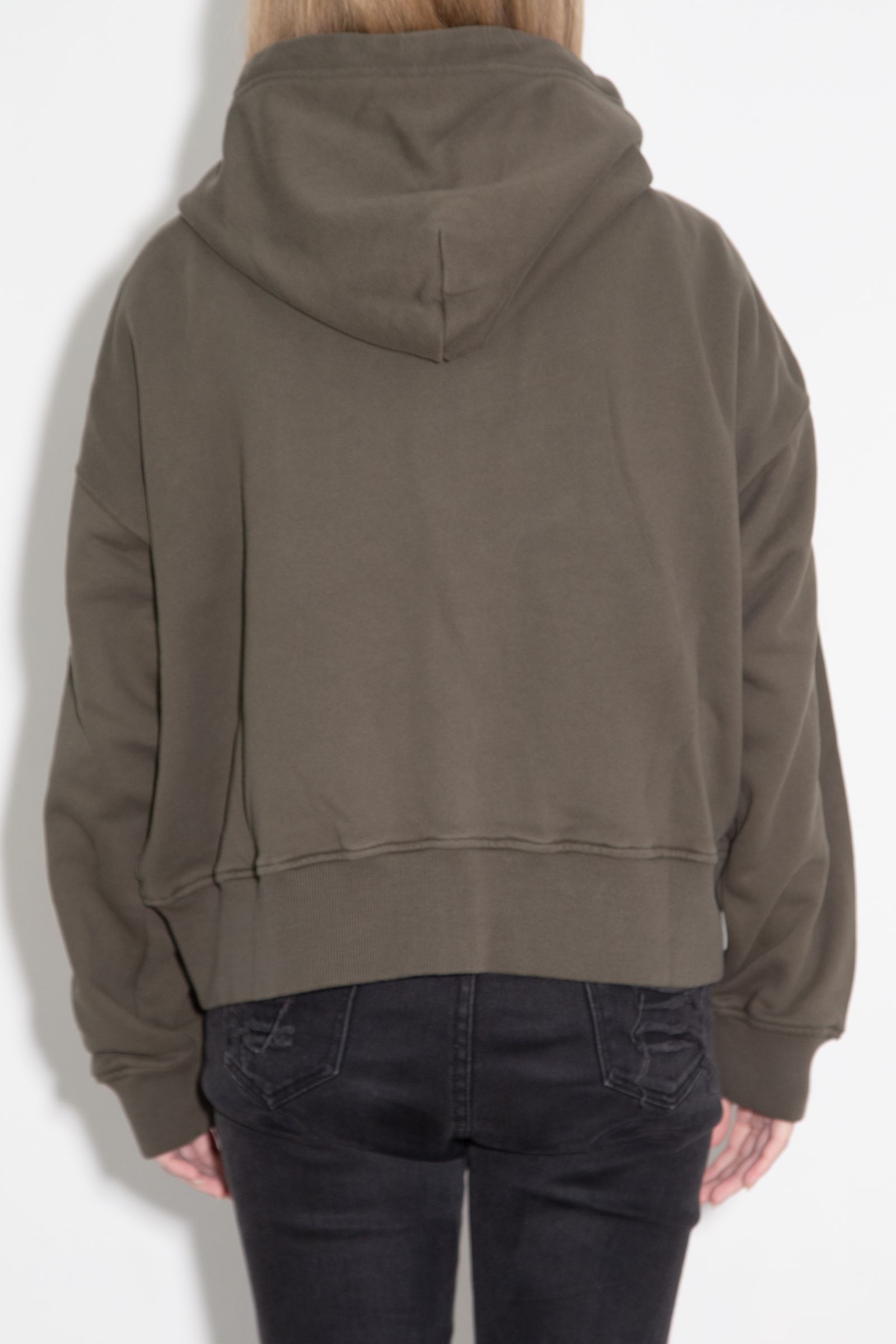 ［ラスト1点 サイズM］PANELED GRAPHIC ZIP UP SWEAT HOODIE / オリーブ