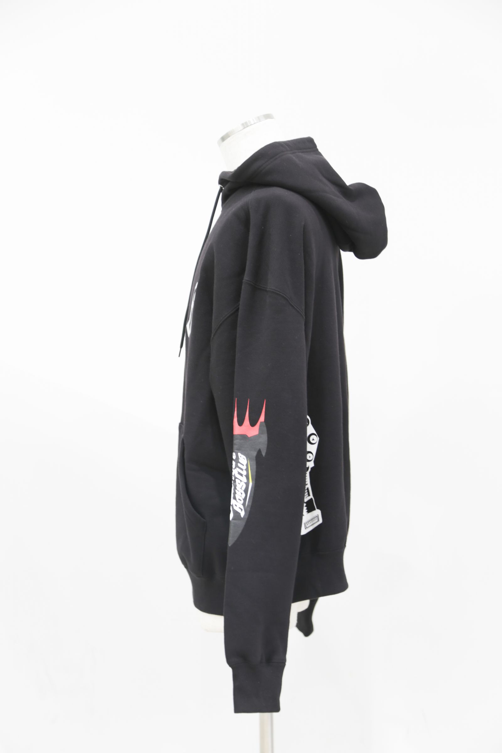 【BILLIONAIRE BOYS CLUB】  EMBROIDERED LOGO COTTON HOODIE / ブラック