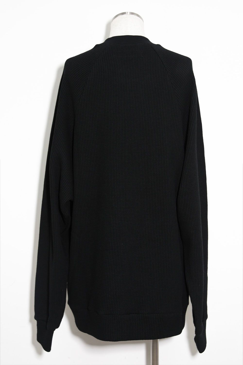 Waffle Dolman Long Pullover / ブラック