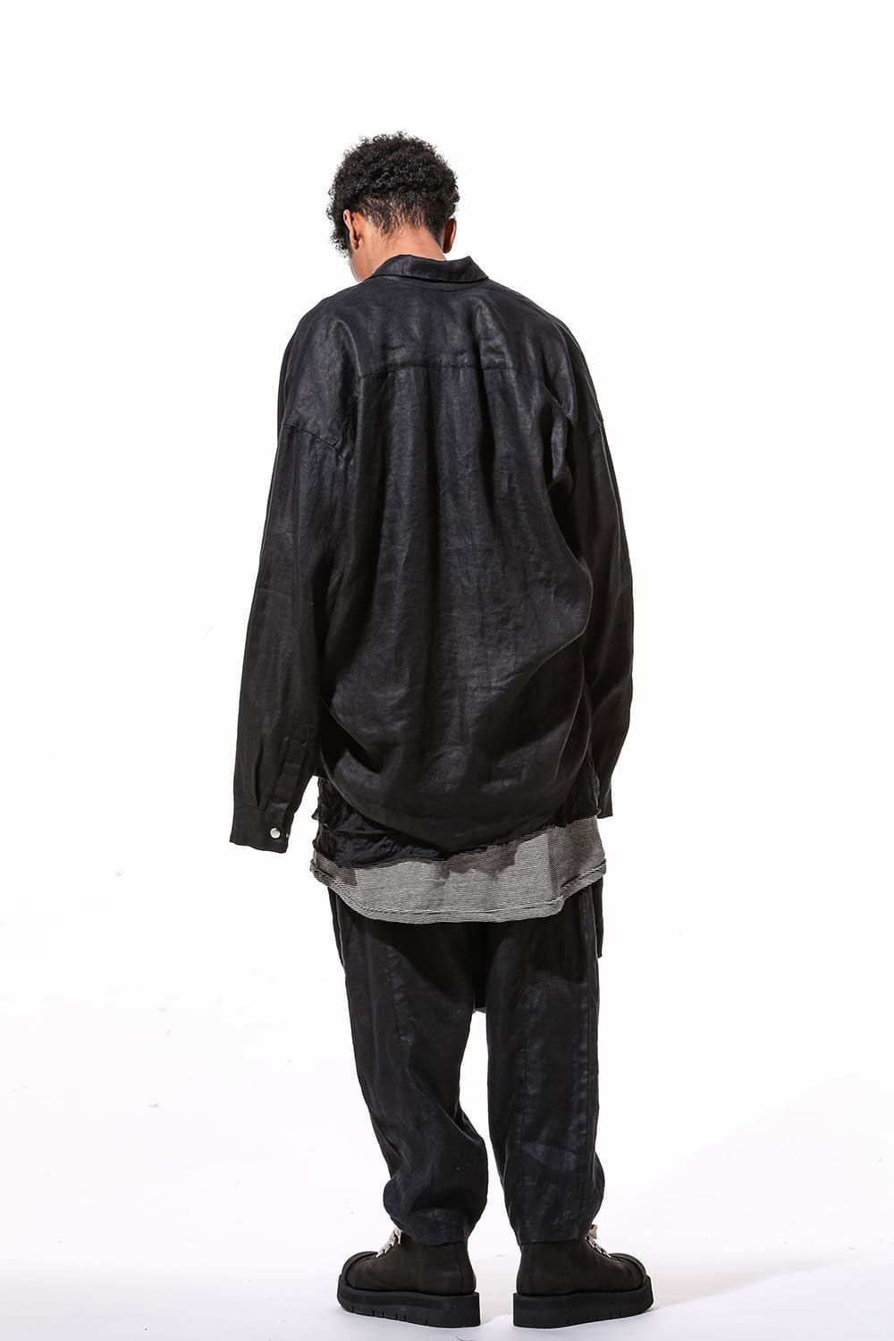 ヘリンボーンサルエルワイドパンツ / Heringbone Sarouel Wide Pants / ブラック / ag-9033