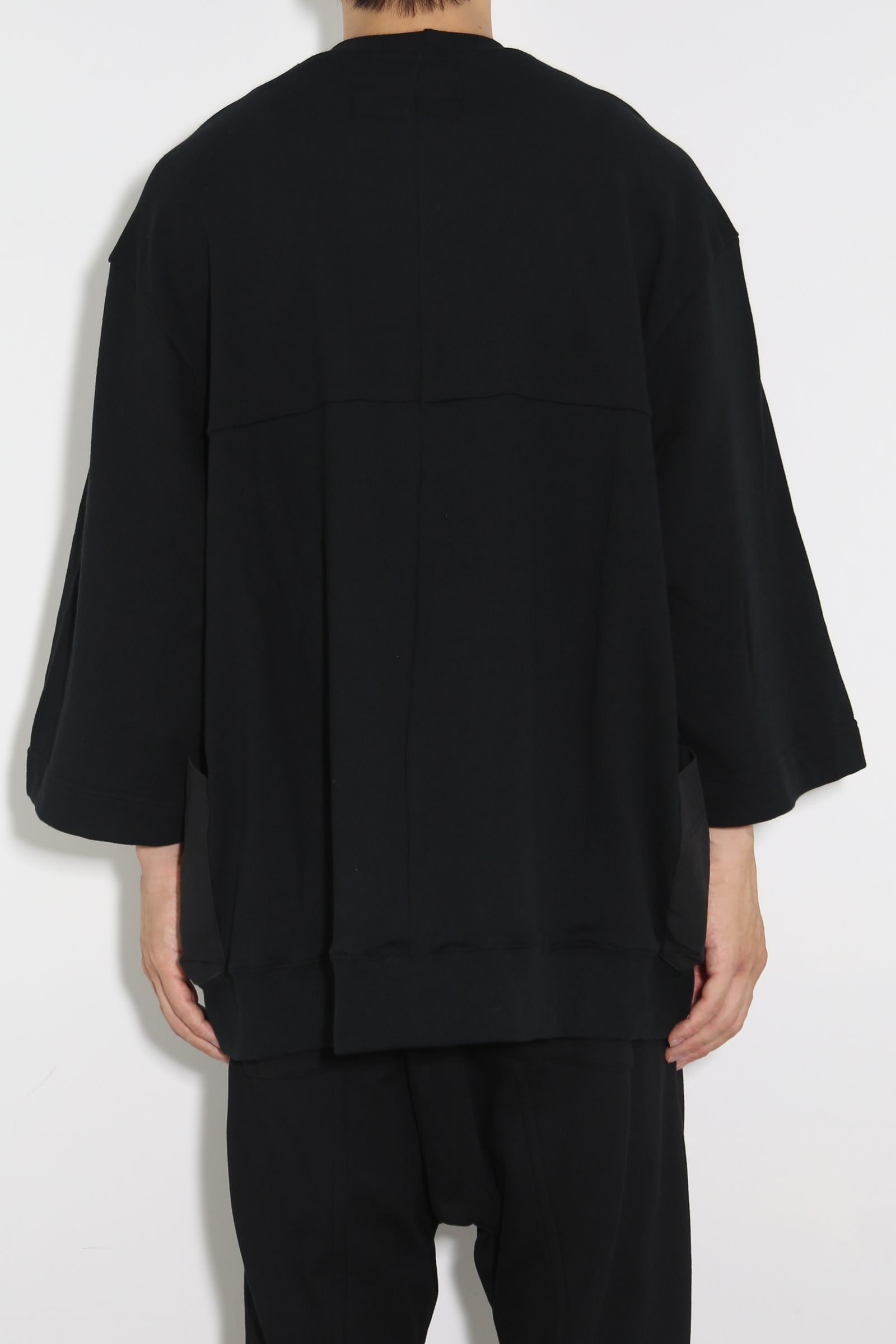 Nylon Combi Sweat Top / ブラック