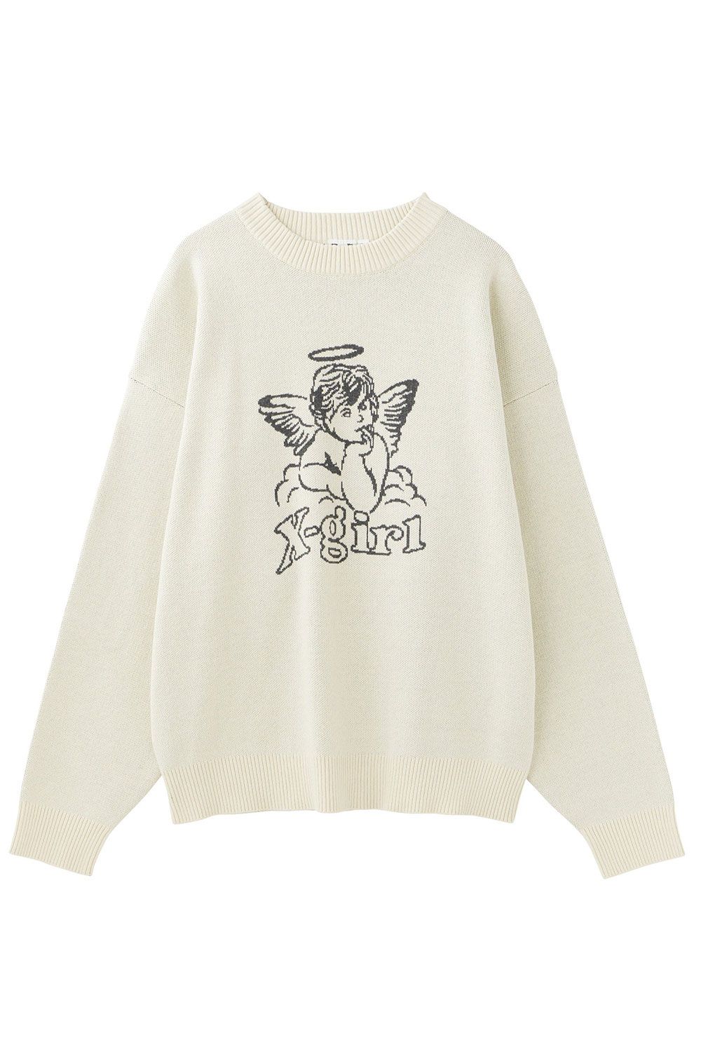 X-girl - ANGEL JACQUARD KNIT TOP / ブラック | Tempt