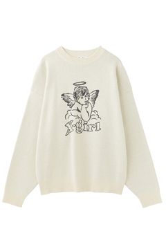ANGEL JACQUARD KNIT TOP / オフホワイト