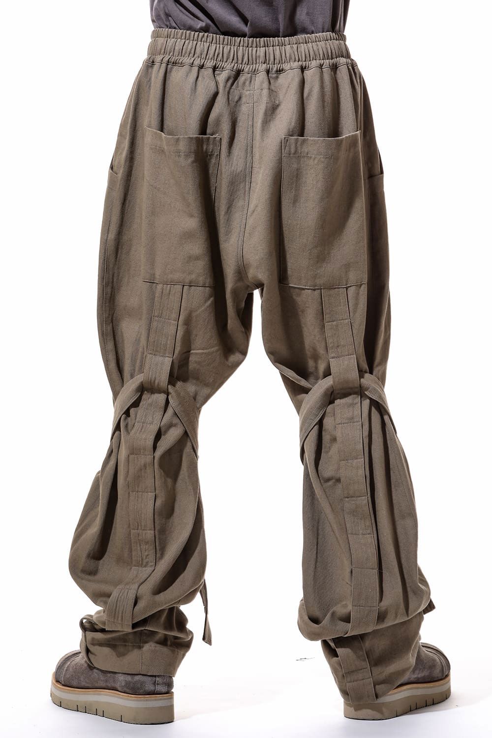 コットンリネンベルトワイドパンツ / Belt Parts Long Pants / ブラック / ag-9094-2