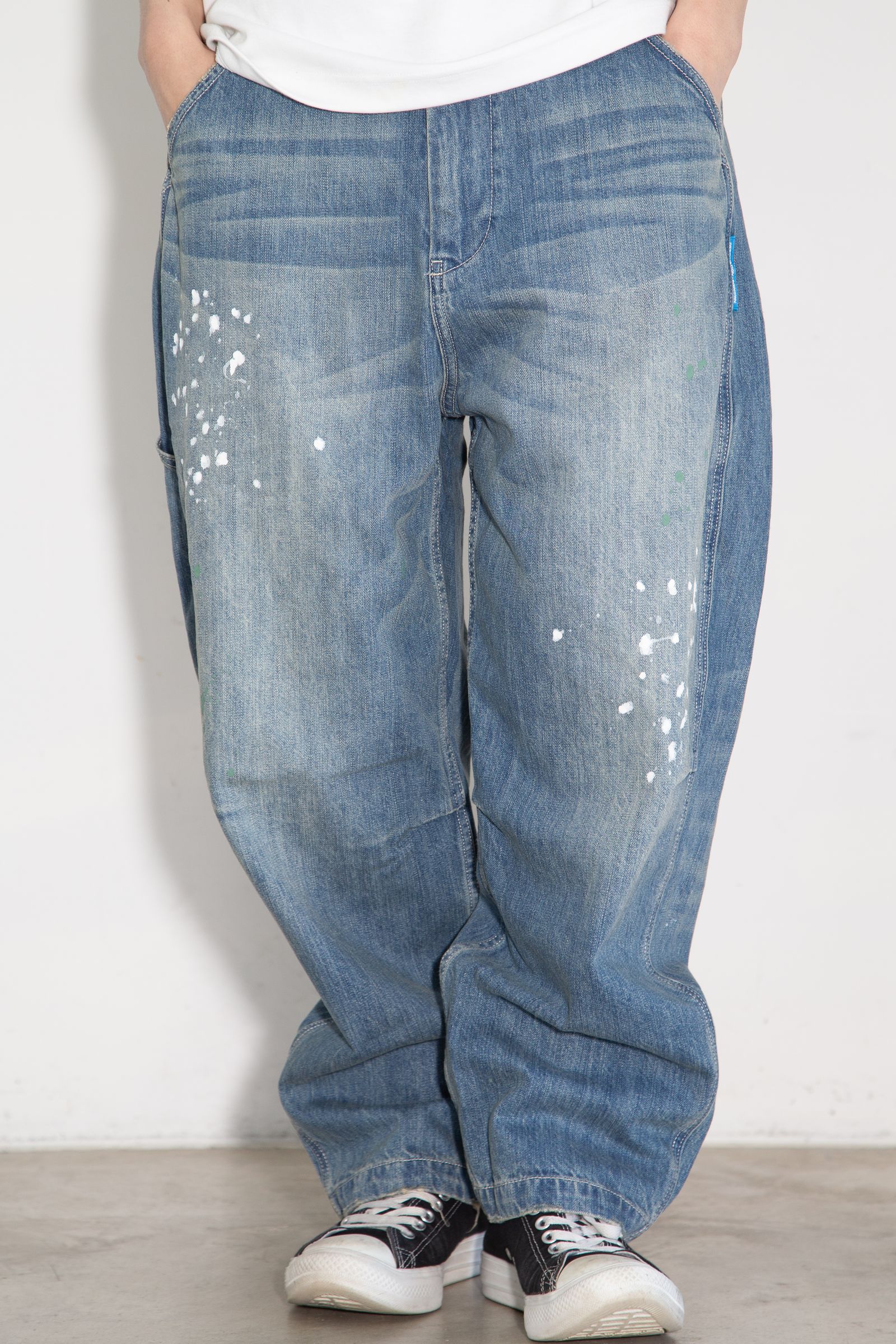 DENIM SARROUEL PANTS / ブルー