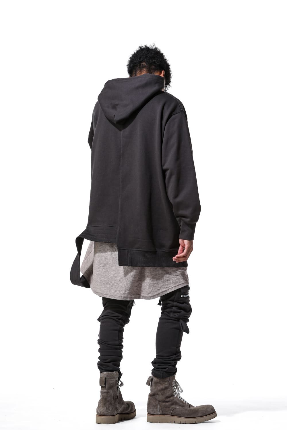 Side Zip Sweat Sarouel Skinny / ダークグレー