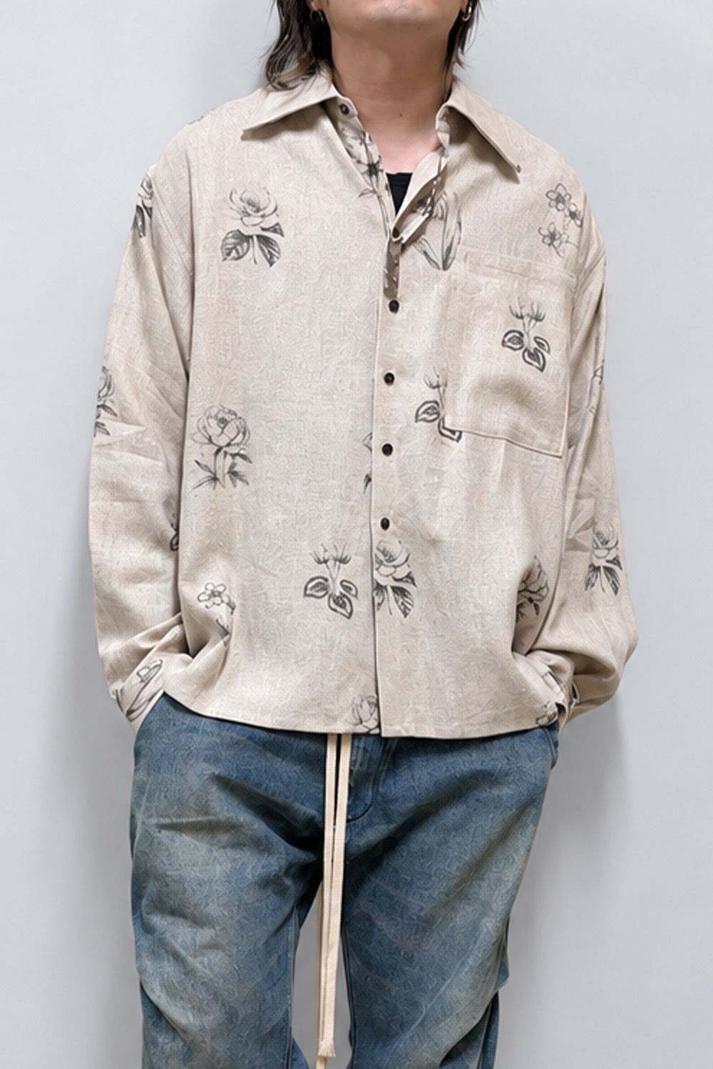 Botanical Print Oversized Shirt / エクリュ
