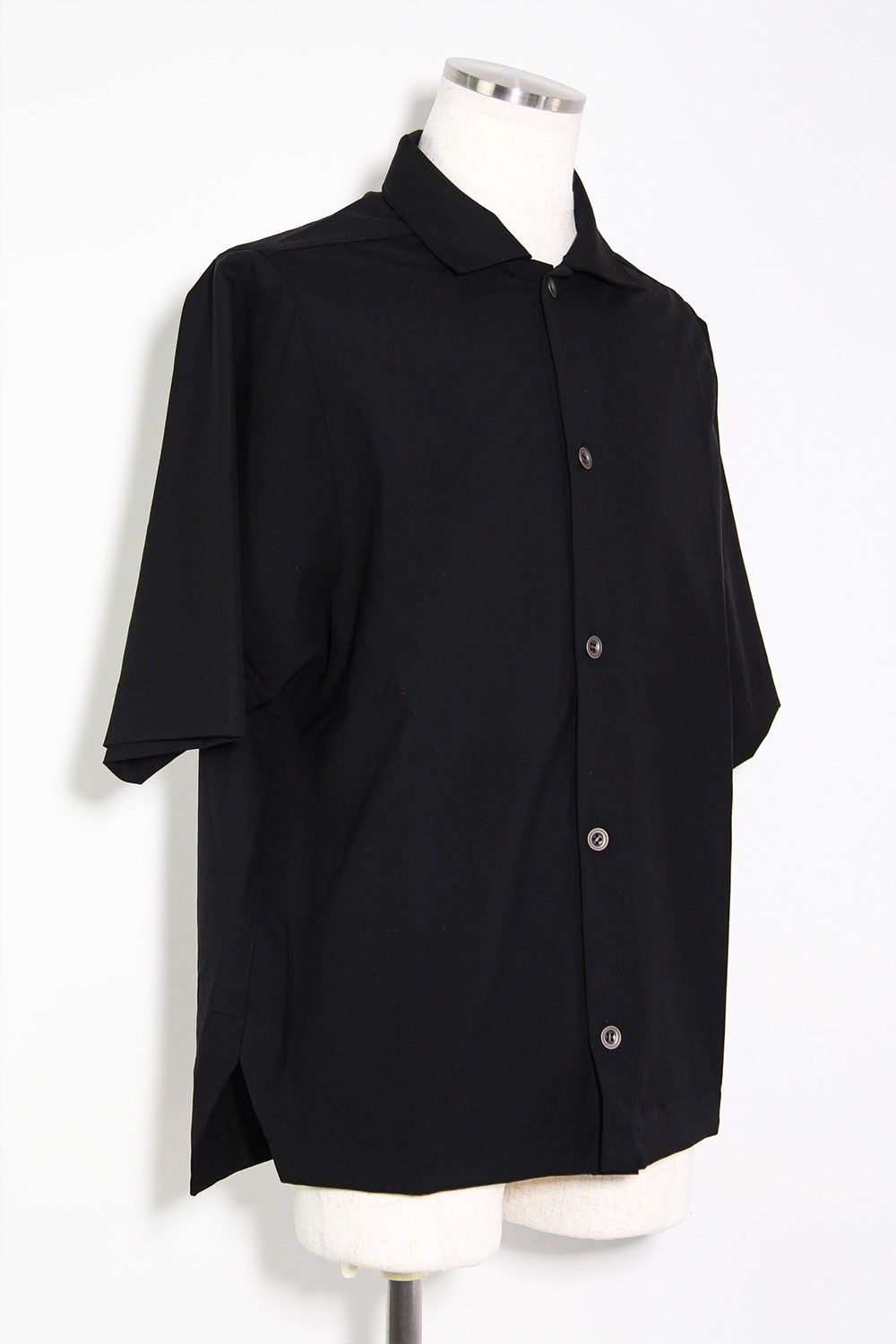 サマーウールハーフスリーブシャツ / Summer Wool Half Sleeve Shirts / ブラック / ag-11040