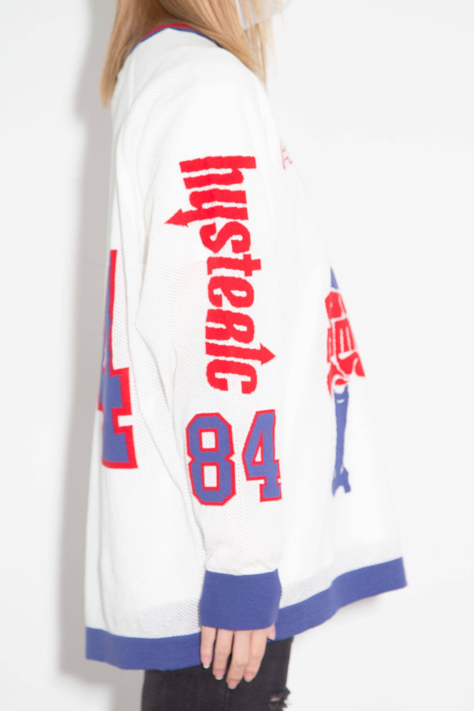 HYSTERIC84ジャカードメッシュ プルオーバー / ホワイト