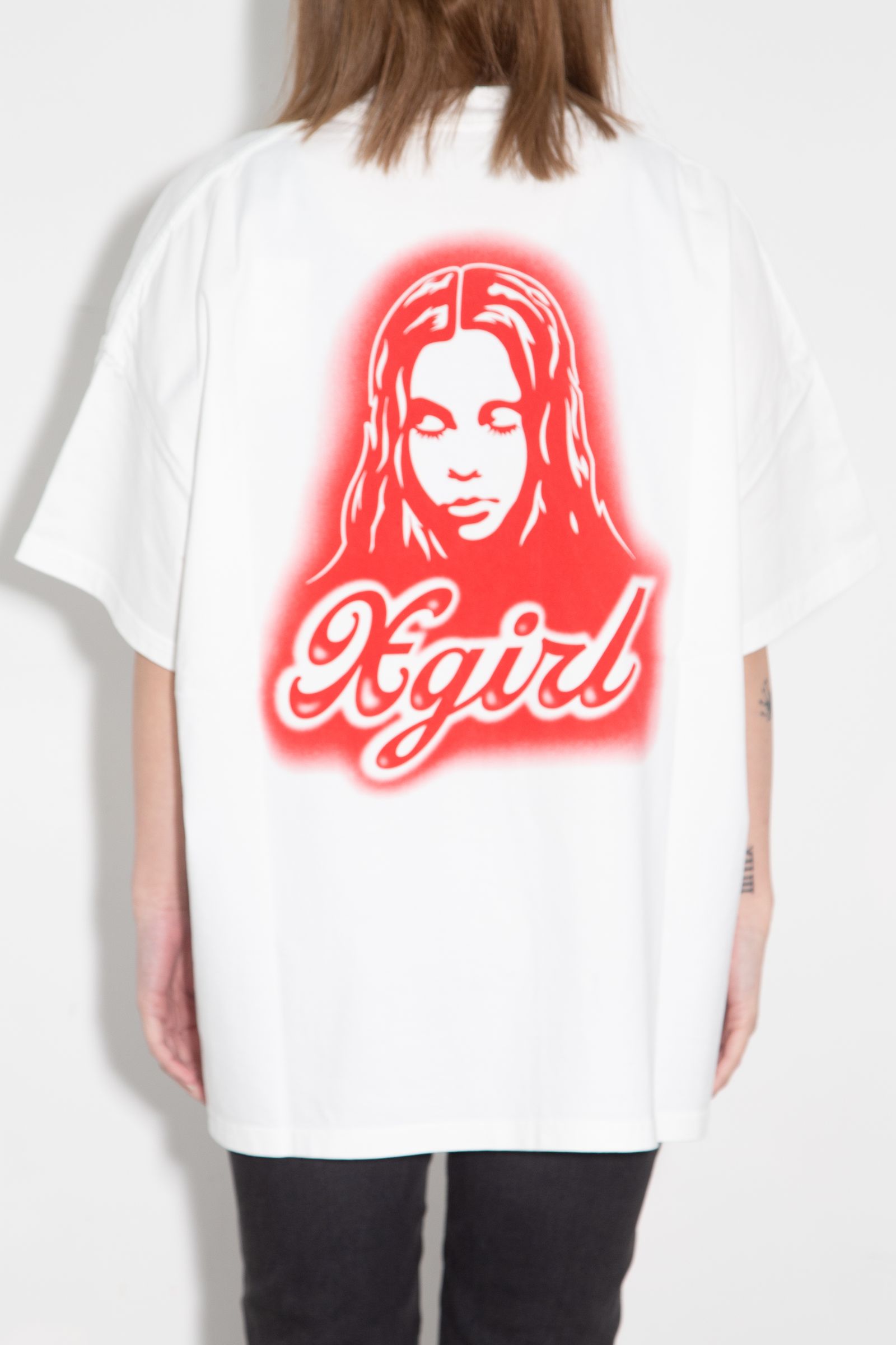 [ラスト1点 サイズS] SPRAY FACE S/S BIG TEE DRESS / ホワイト