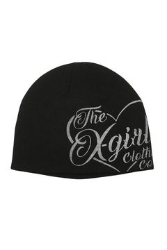 HEART SCRIPT LOGO BEANIE / ブラック