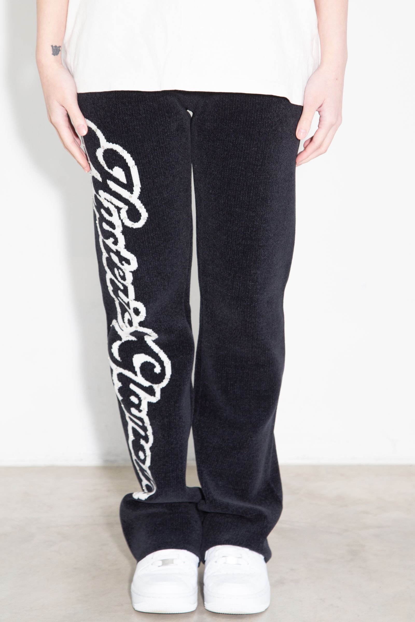 【セットアップ】HYSTERIC GIRL編込 パーカー・HYSTERIC GLAMOUR編込 フレアパンツ / ブラック