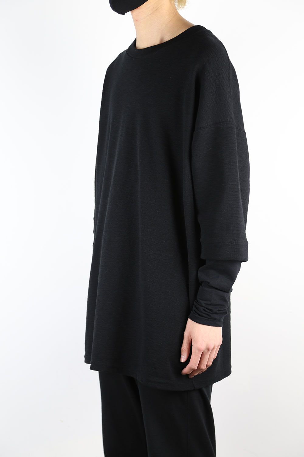 レイヤードロングトップ / LAYERED LONG TOP / ブラック