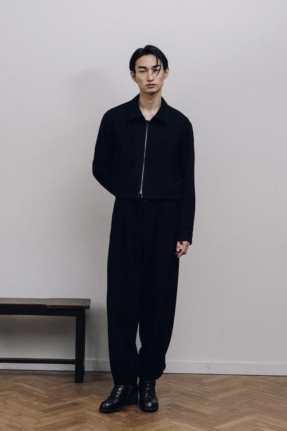 Tucked Hem Pants with Button Closure