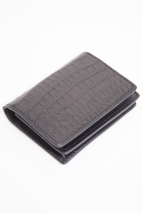 [383-06] CROCODILE CARD CASE / ブラック