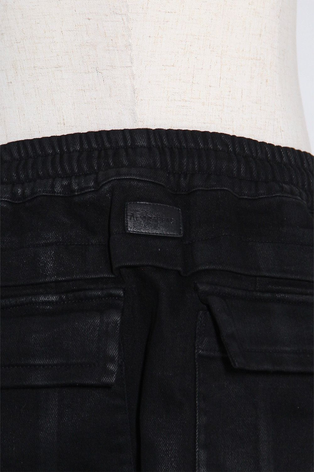 [ラスト1点 サイズ3] 【コーティングあり】サルエルカーゴジョガーパンツ / COATED SAROUEL CARGO JOGGER DENIM / ブラック / ag-12042-1