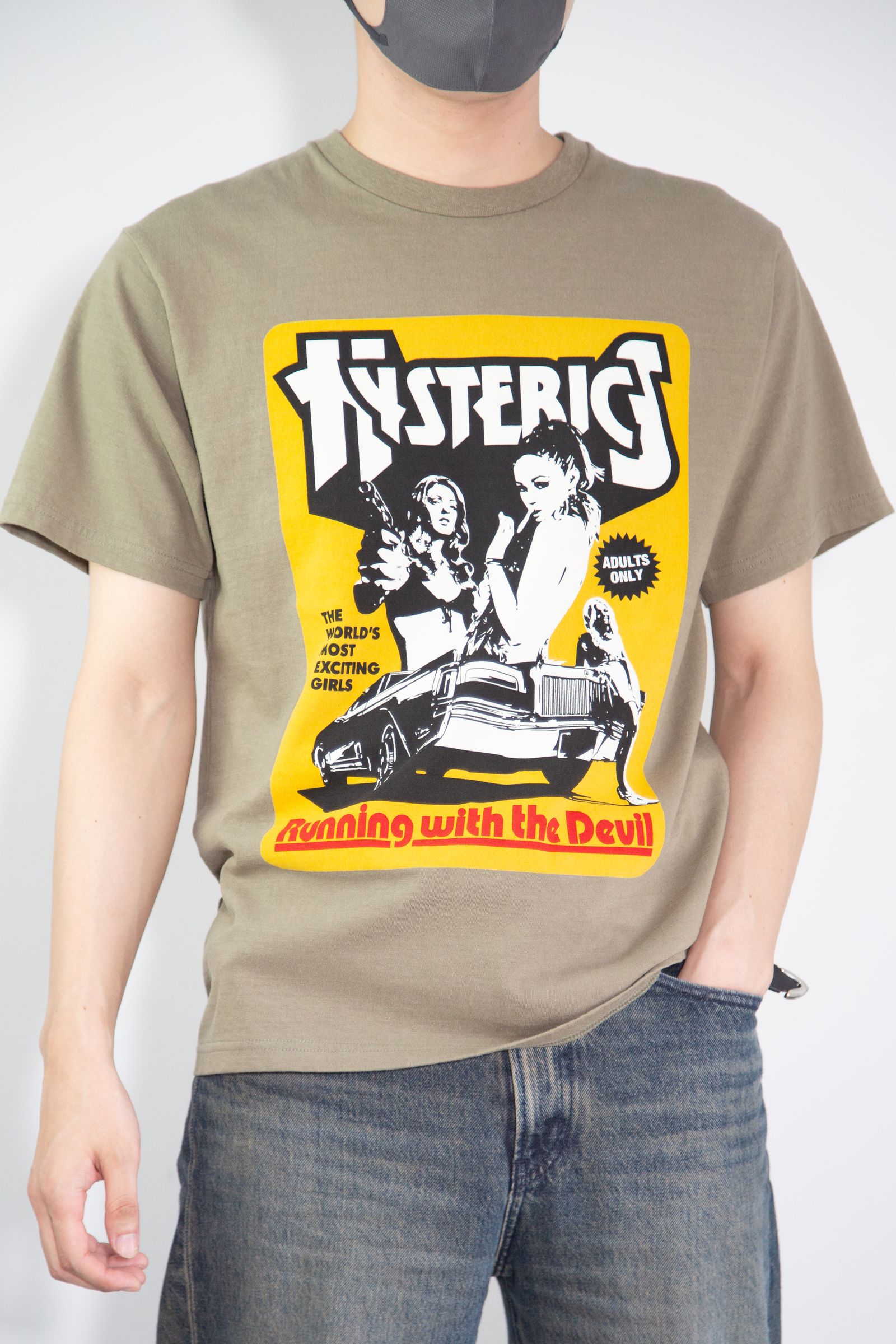 [ラスト1点 サイズM] HYSTERIC MOVIE Tシャツ / カーキ