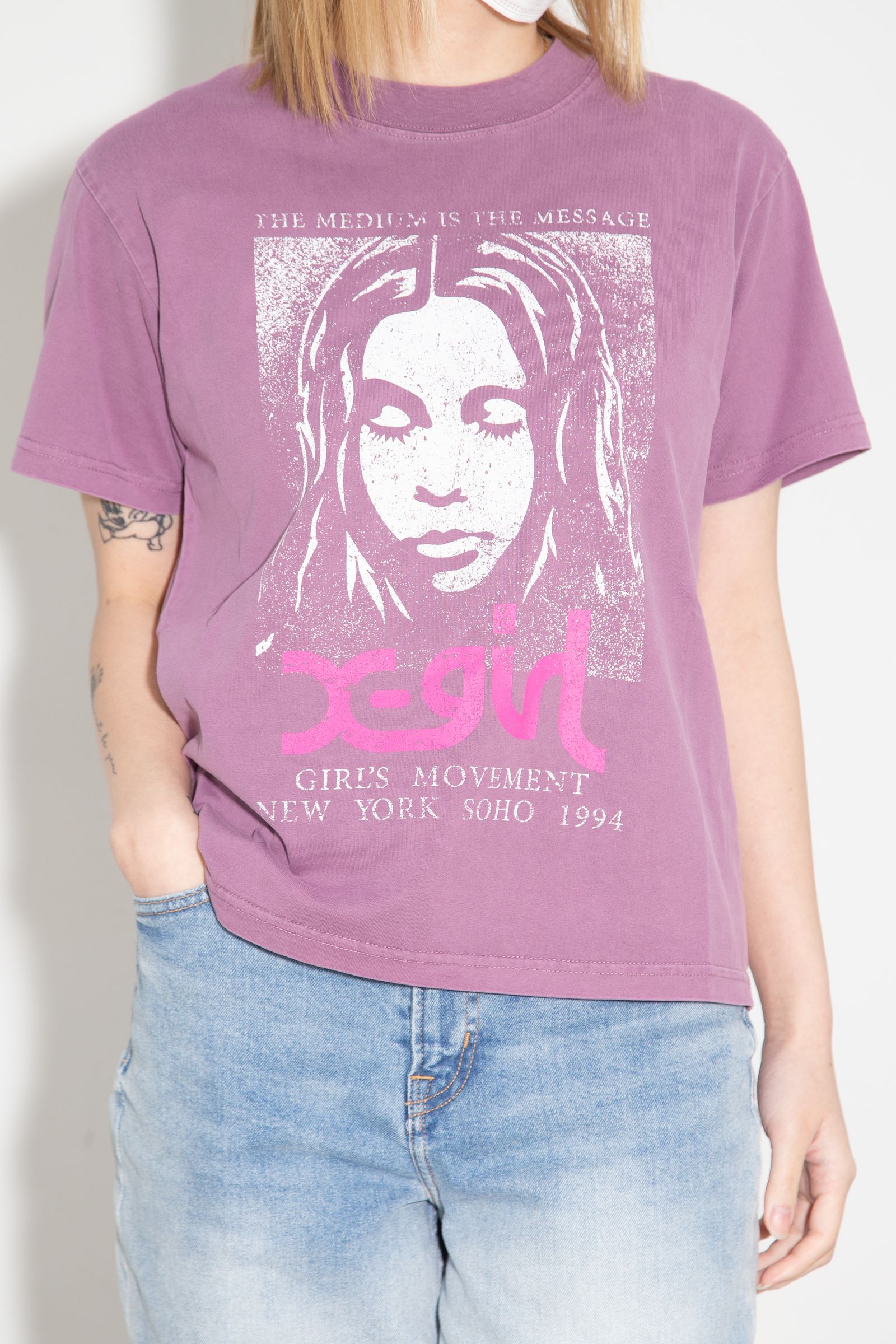 FADED FACE S/S TEE / パープル