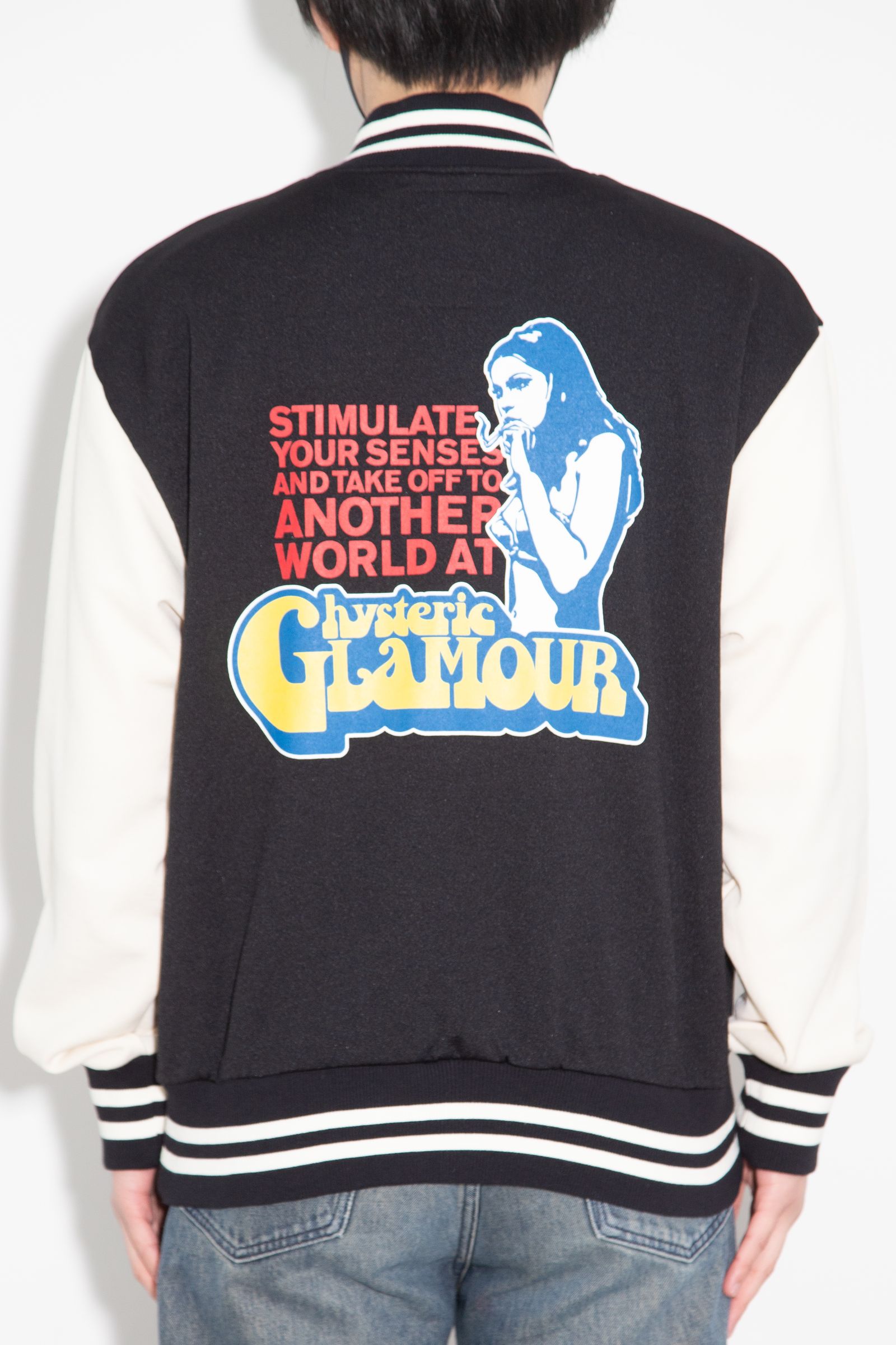 SMOKING GIRLワッペン スタジャン / ブラック