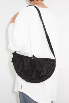 [9月〜10月入荷予定] DOUBLE SHOULDER GARMENT-DYED SHOULDER BAG / ブラック