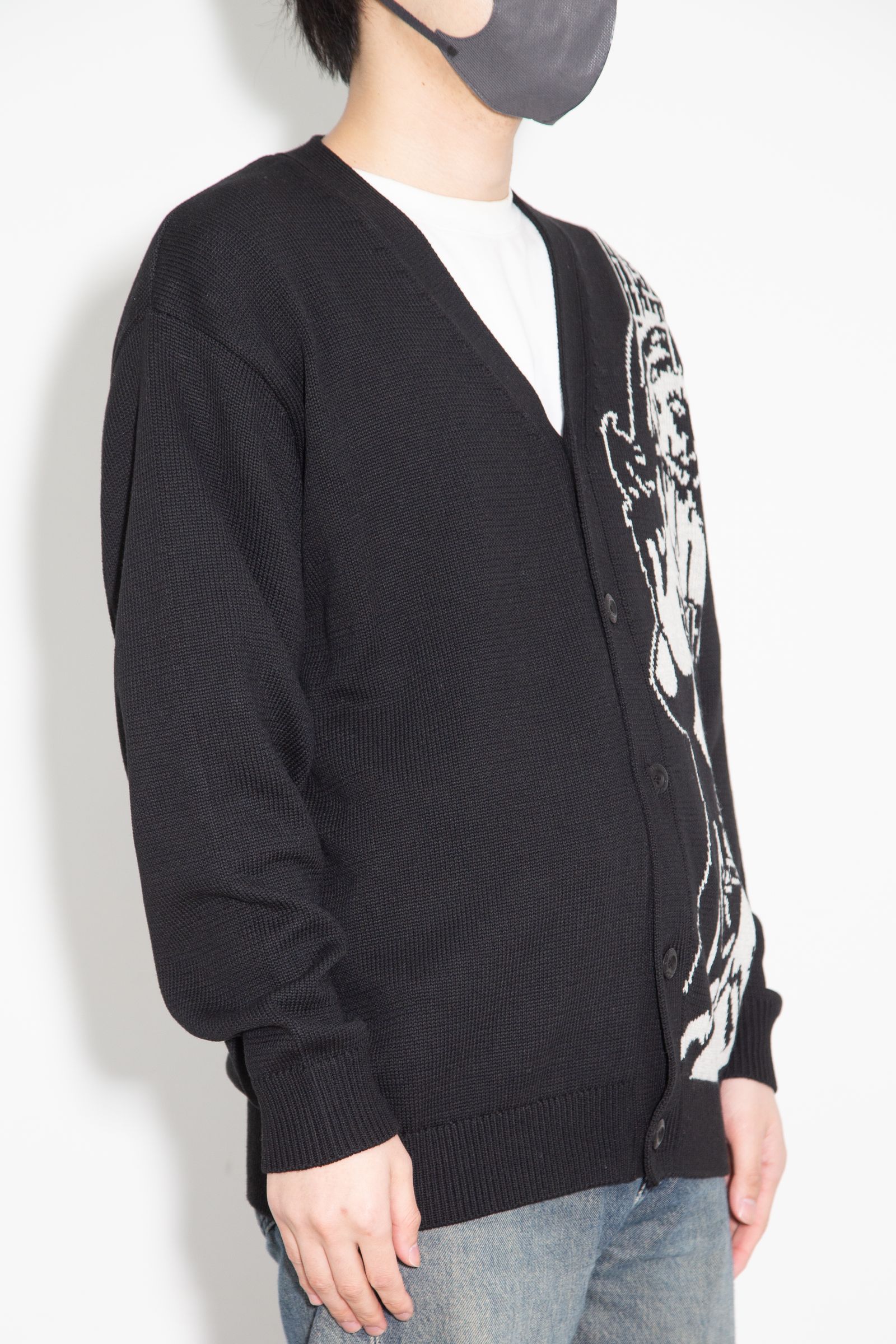 GUITAR GIRL編込 カーディガン / ブラック