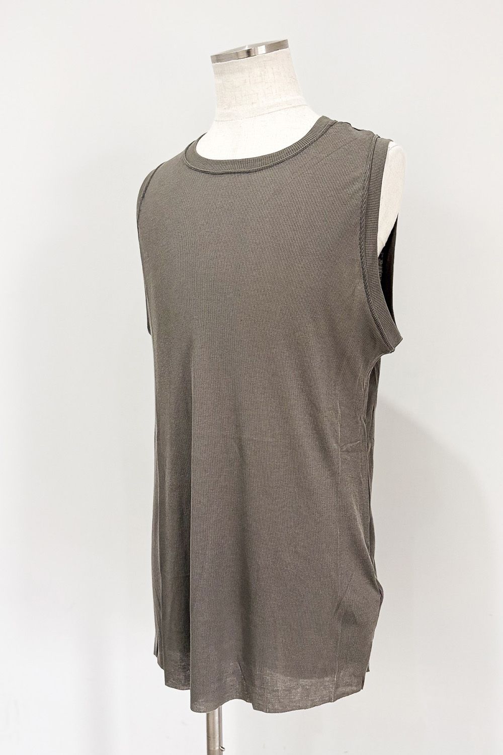 RIB LONG TANK TOP / グレー