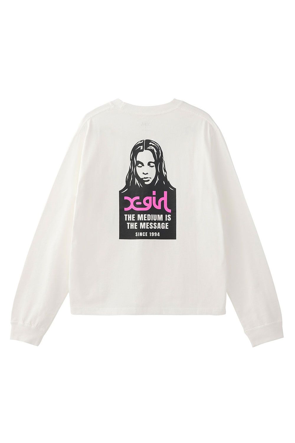 X-girl - MESSAGE AND FACE L/S TEE / ブラック | Tempt