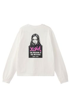 [ラスト1点 サイズM] MESSAGE AND FACE L/S TEE / ホワイト