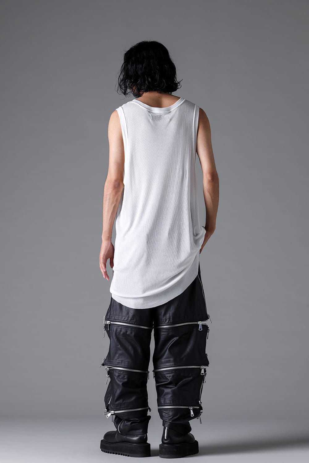RIB LONG TANK TOP / グレー