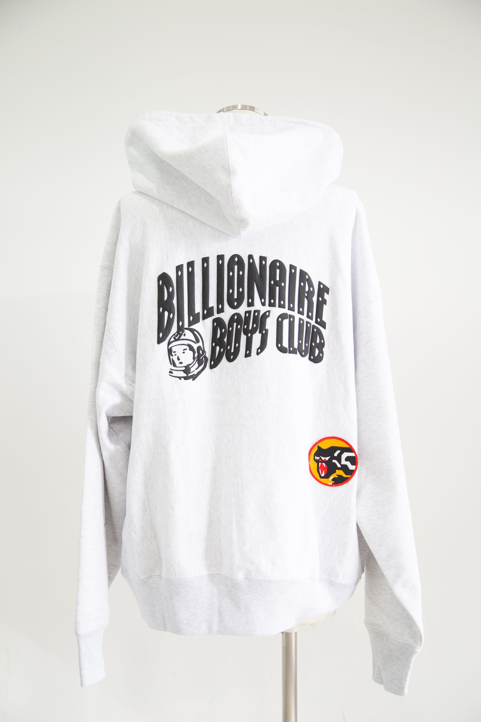 【BILLIONAIRE BOYS CLUB】 CHENILLE LOGO COTTON HOODIE / アッシュグレー