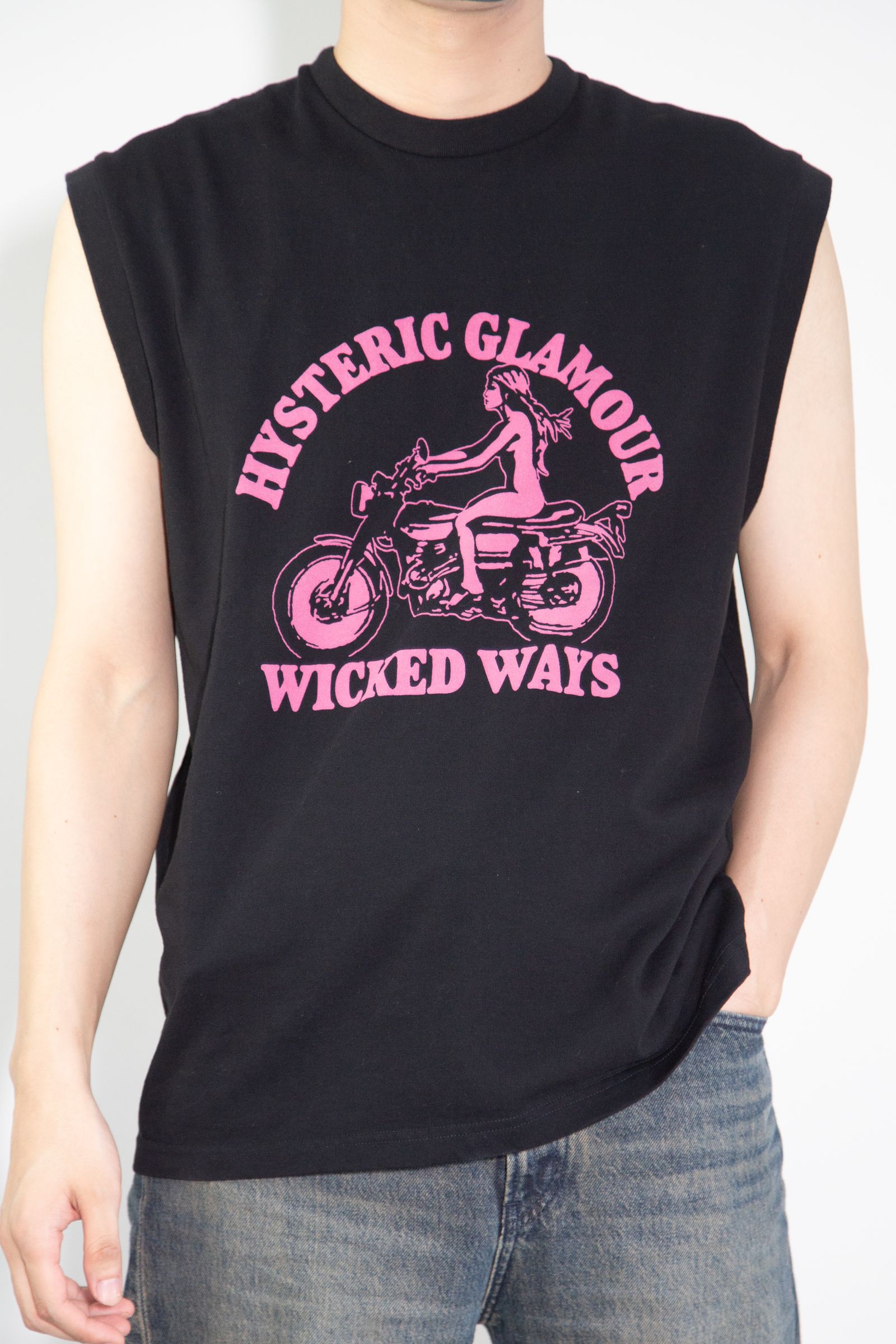 HYSTERIC GLAMOUR ノースリーブ ブラック 新品未使用 HYSTERIC GLAMOUR - [ラスト1点 サイズL] WICKED WAYS