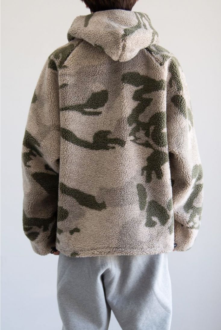 22FW FLEECE HALF ZIP HOODIE JACKET / カモ
