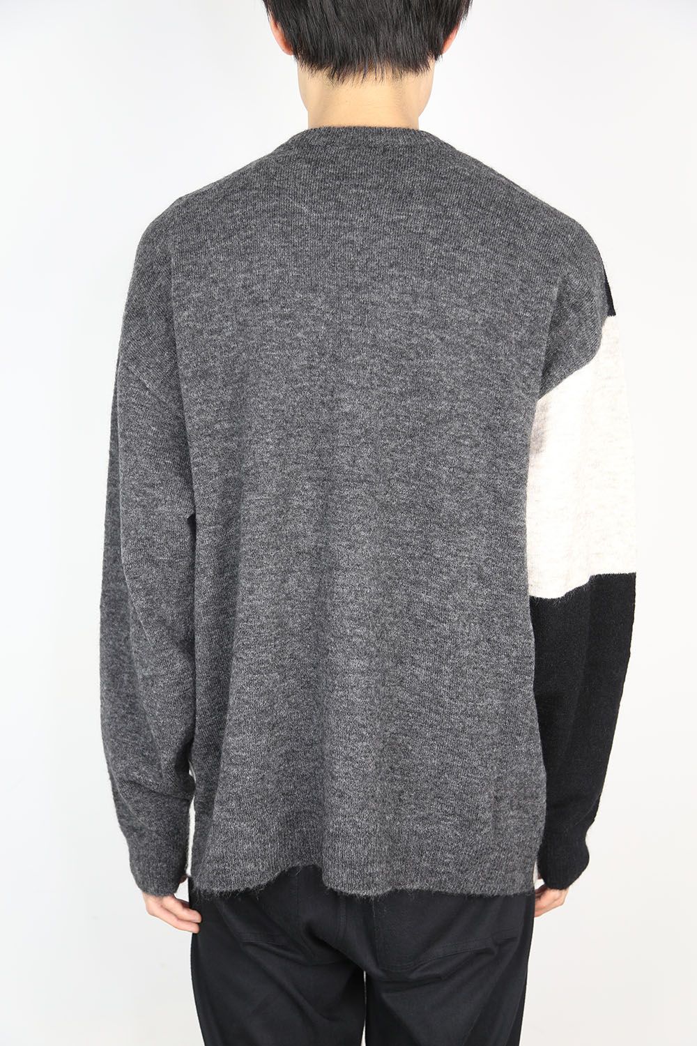 ATTACHMENT - INTERSIA MOHAIR KNIT CREWNECK PULLOVER L/S / ブラック