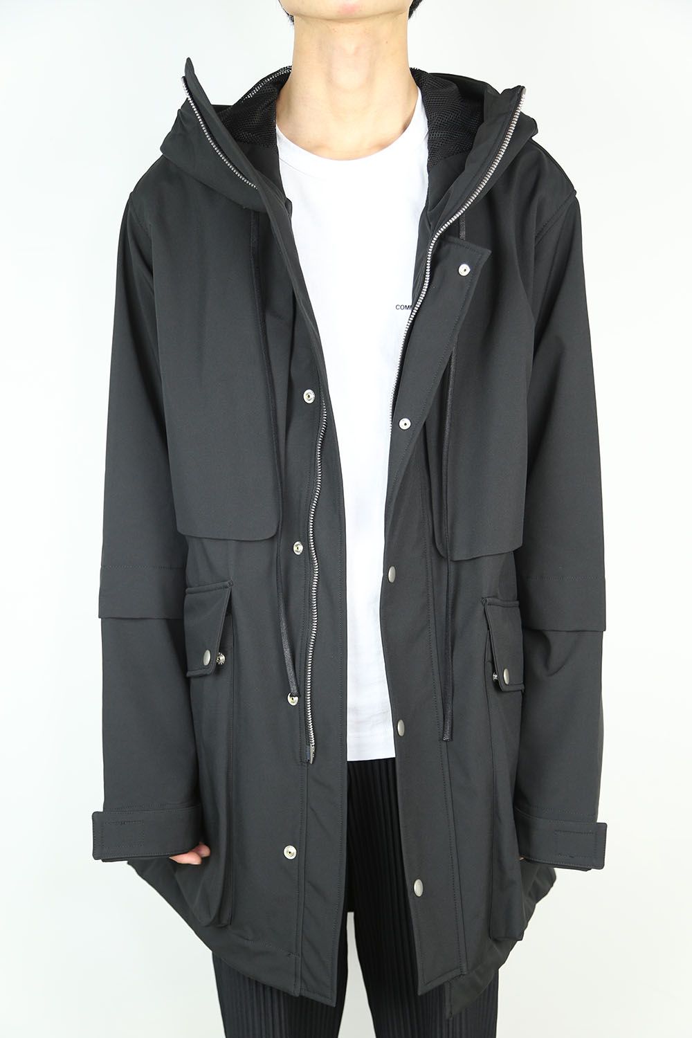 Nylon×Fleece Bonding hoodie Blouson / ブラック