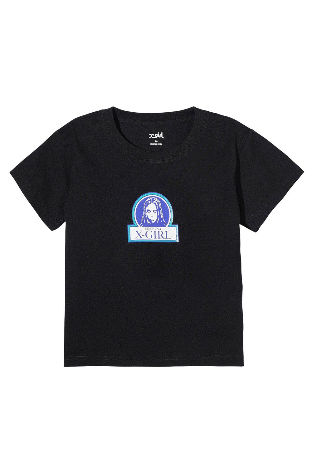 X-girl - FRAMED FACE S/S BABY TEE / ブラック | Tempt