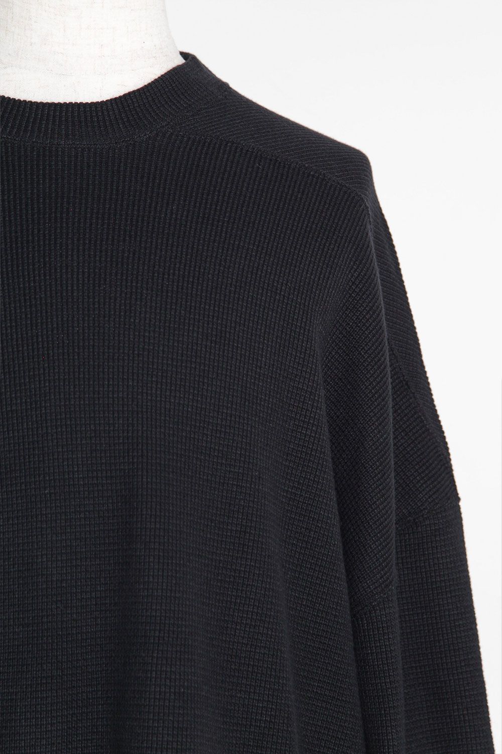 リブニットオーバーサイズトップ / Rib Knit Over Size Top / ブラック / ag-10093-2
